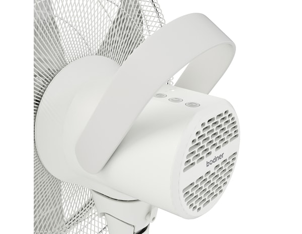 Ventilateur sur pied blanc 45W - l. 41,5cm x P. 36,5 cm - Bodner - Brico Dépôt