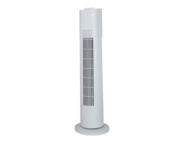 Ventilateur colonne oscillant blanc 55W - H. 75,2 x l. 22 cm - Brico Dépôt