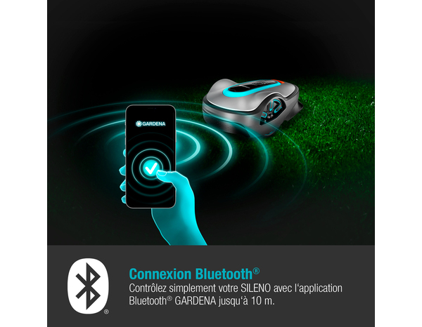 Robot tondeuse connecté Sileno life 1000m² Bluetooth - Gardena - Brico Dépôt