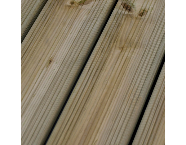 Lame de terrasse en bois naturel - L.360 x l.14,4 cm. Ép. 27 mm - Blooma - Brico Dépôt