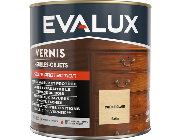 Vernis meuble chêne clair - 0,5 L satin - Evalux - Brico Dépôt