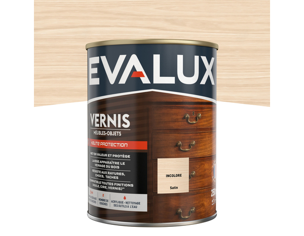 Vernis meuble chêne incolore - 0,25 L satin - Evalux - Brico Dépôt