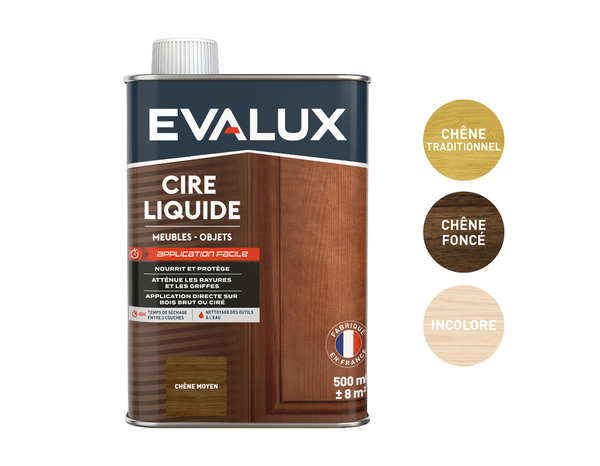 Cire liquide chêne moyen 0,5L - Evalux - Brico Dépôt