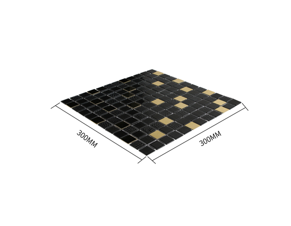 Mosaique "ODILE" noire et dorée - l.30 x L.30 cm. - Cooke and Lewis - Brico Dépôt