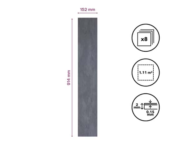 Dalle PVC auto-adhésif "Polina" gris foncé - L. 61cm x - L. 30,5cm - Cooke and Lewis - Brico Dépôt