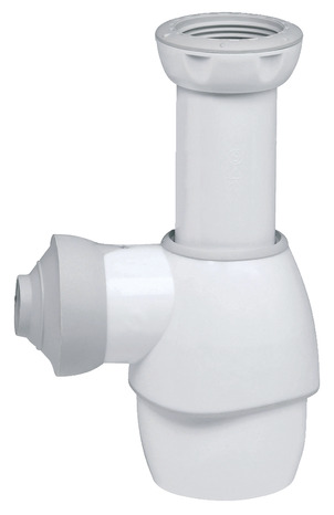 Siphon universel blanc pour lavabo, lave-mains, bidet ou évier, réglable en hauteur de 125 à 170 mm - Wirquin - Brico Dépôt