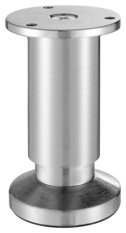 Pied en aluminium brossé Ø 38 mm H. 100 mm réglable - Handix - Brico Dépôt