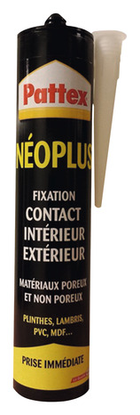 Colle de fixation Néoplus type néoprène, matériaux poreux et non poreux, cartouche 390 g - Perfax - Brico Dépôt