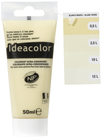 Colorant concentré blanc ivoire pour colorer tous types de peintures 50 ml - Ideacolor - Brico Dépôt