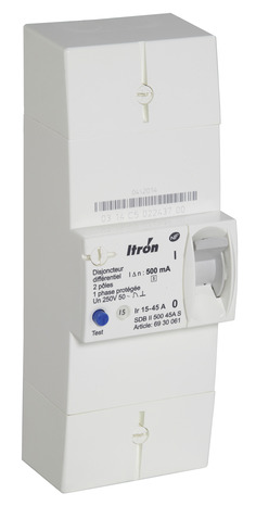 Disjoncteur d'abonné 500 mA monophasé ITRON différentiel instantané pour tarif bleu réglable - Ytrion - Brico Dépôt