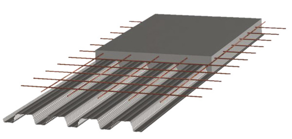 Plancher collaborant en acier galvanisé, PCB 60 - l. 828 mm x L. 2,50 m x Ép. 0,75 mm - Brico Dépôt