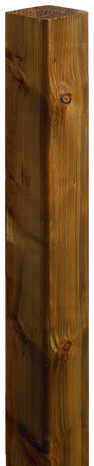 Poteau pin teinté marron autoclave classe 4 "Zutam" - H. 2,40 m Section 90 mm x 90 mm - Blooma - Brico Dépôt