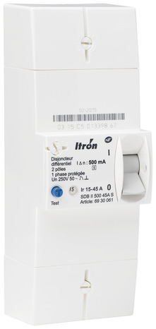Disjoncteur d'abonné 15/45A 500 mA 230 V à différentiel sélectif ITRON - Ytrion - Brico Dépôt