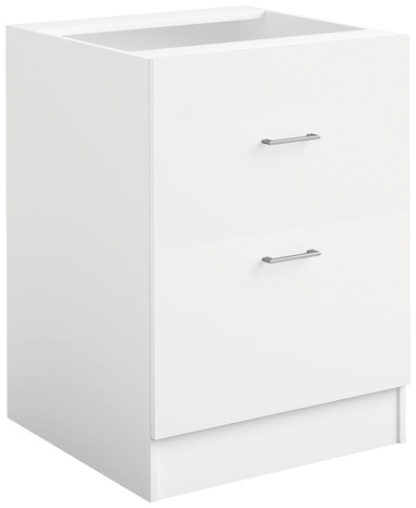 Meuble bas 2 tiroirs casseroliers "Bali" blanc - L. 60 x h. 82 x p. 57,6 cm - Brico Dépôt