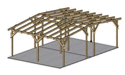 Structure bois "Modulo" - 15 m² L. 5 x l. 3,88 x H. 2,63 m - Brico Dépôt