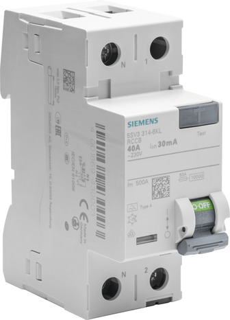 Interrupteur différentiel 30 mA 40A type A. - Siemens - Brico Dépôt