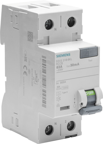 Interrupteur différentiel 30 mA 63A type A. - Siemens - Brico Dépôt