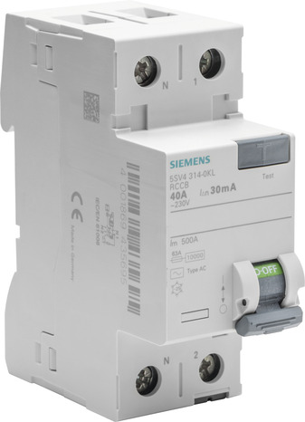 Interrupteur différentiel 30 mA 40A type AC. - Siemens - Brico Dépôt
