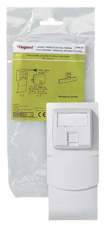 Cadre saillie blanc 1 poste avec prise Ethernet RJ45 pour plinthe - Legrand - Brico Dépôt