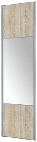 Porte de placard coulissante "Valla" H. 247,5 x L. 92,2 cm - chêne clair/miroir - Form - Brico Dépôt