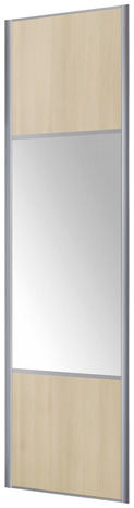 Porte de placard coulissante H. 247,5 x L. 92,2 cm - chêne nordique/miroir - Form - Brico Dépôt