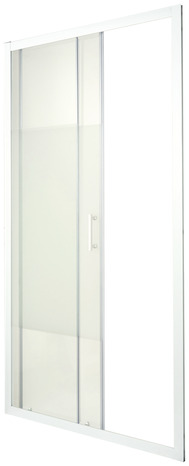Porte de douche coulissante 2 volets "Onega" l. 100 cm en verre aspect dépoli - Cooke and Lewis - Brico Dépôt