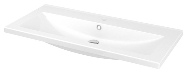 Plan vasque blanc  à encastrer en céramique Nira L.100 x H.12 x P.45  cm - GoodHome - Brico Dépôt