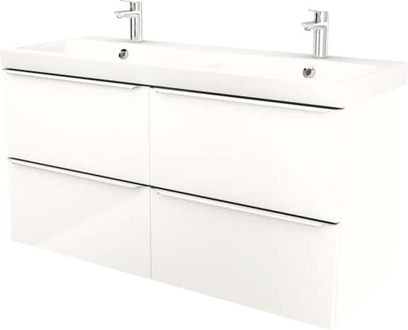 Meuble sous vasque à suspendre blanc "Imandra" L.120 x H.60 x P.45 cm - GoodHome - Brico Dépôt