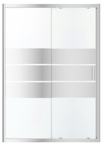 Porte de douche coulissante 2 volets "Beloya" l. 140cm en verre effet miroir - GoodHome - Brico Dépôt