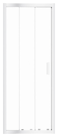 Porte de douche coulissante "Beloya" 3 volets l. 82,5 cm en verre transparent - GoodHome - Brico Dépôt