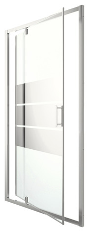 Porte de douche pivotante "Beloya" l.120 cm en verre effet miroir - GoodHome - Brico Dépôt