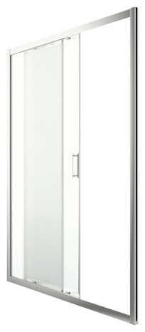 Porte de douche coulissante 2 volets "Beloya"  l. 140 cm en verre transparent - GoodHome - Brico Dépôt