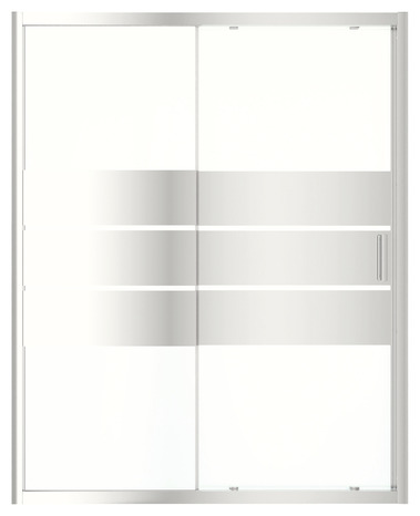 Porte de douche coulissante 2 volets Beloya l. 160 cm en verre effet miroir - GoodHome - Brico Dépôt