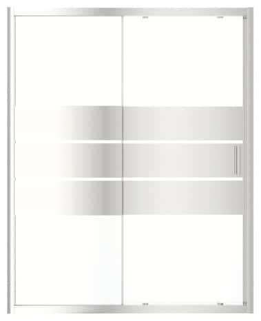 Porte de douche coulissante 2 volets Beloya l. 160 cm en verre effet miroir - GoodHome - Brico Dépôt