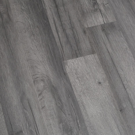 Sol stratifié à clipser aspect chêne gris foncé "Bairnsdale" - L. 128,6 x l. 19,4 cm x Ép. 8 mm - GoodHome - Brico Dépôt