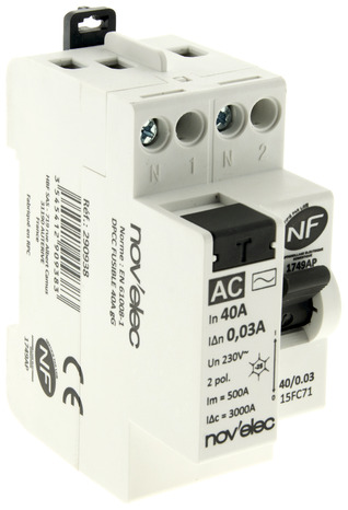Interrupteur différentiel 30 mA 40A type AC - Novelec - Brico Dépôt
