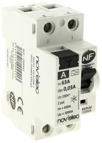 Interrupteur différentiel 30 mA 63A type A - Novelec - Brico Dépôt