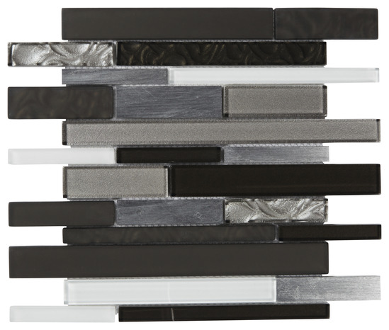 Mosaïque "Palermio" noir/blanc - l. 29,4 x L.29,8 cm - Colours - Brico Dépôt