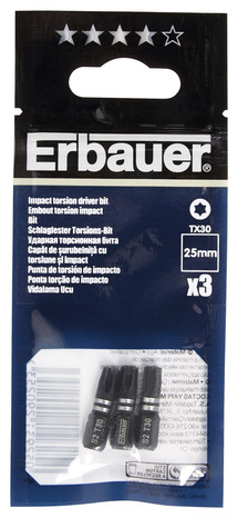 Embouts Impact Torx 30 25 mm 3 pcs - Erbauer - Brico Dépôt