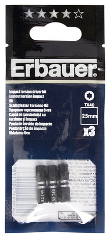 Embouts Impact Torx 40 25 mm 3 pcs - Erbauer - Brico Dépôt