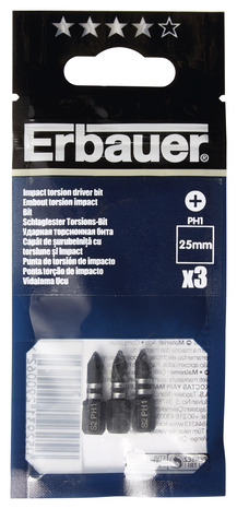 Erb embouts impact phil1 25mm 3pcs - Erbauer - Brico Dépôt
