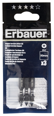 Erb embouts impact phil1 50mm 3pc - Erbauer - Brico Dépôt