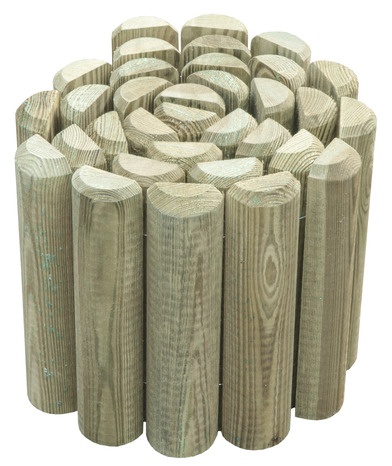 Bordure bois demi-rondin l. 2 m x h. 25 cm x ép. 3 cm - Blooma - Brico Dépôt