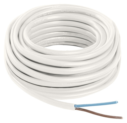 Câble électrique H03VVH2F 2 x 0,75 mm² blanc - 5 m - Nexans - Brico Dépôt