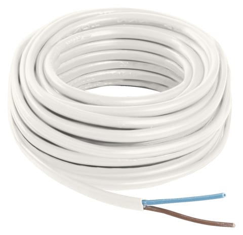 Câble électrique H03VVH2F 2 x 0,75 mm² blanc - 5 m - Nexans - Brico Dépôt