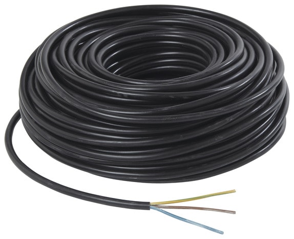 Câble électrique H05VVF 3G1,5mm² noir - 50 m - Nexans - Brico Dépôt