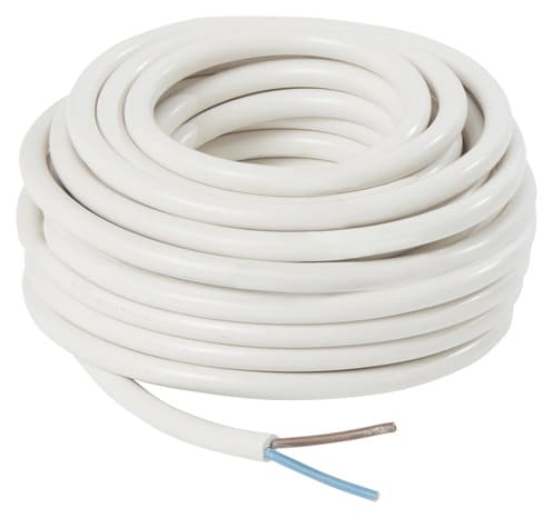 Câble électrique H05VVF 2 x 1,5mm² blanc - 10 m - Nexans - Brico Dépôt