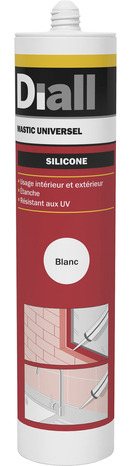 Mastic silicone - Blanc - 300 ml - Diall - Brico Dépôt