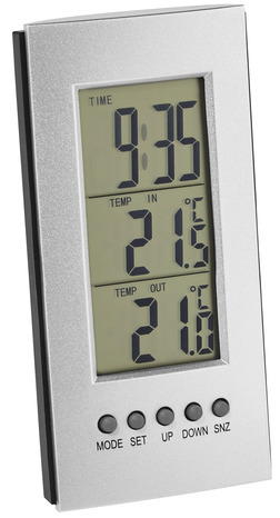 Thermomètre électronique intérieur/extérieur - horloge - Brico Dépôt