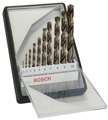 Coffret de 10 forets à métaux Robust Line HSS-Co, 1-10 mm - Bosch - Brico Dépôt